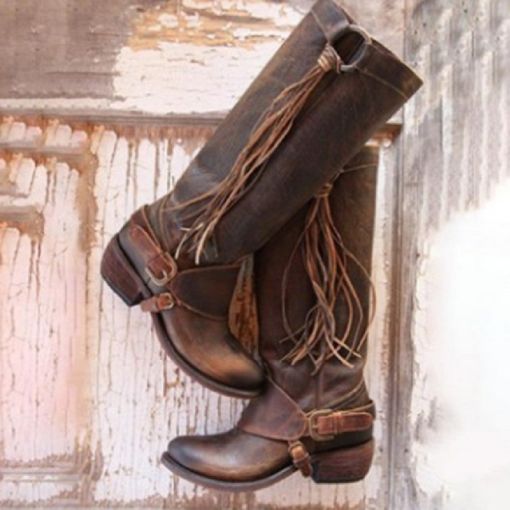 High Tube Leather Long Riding Boots