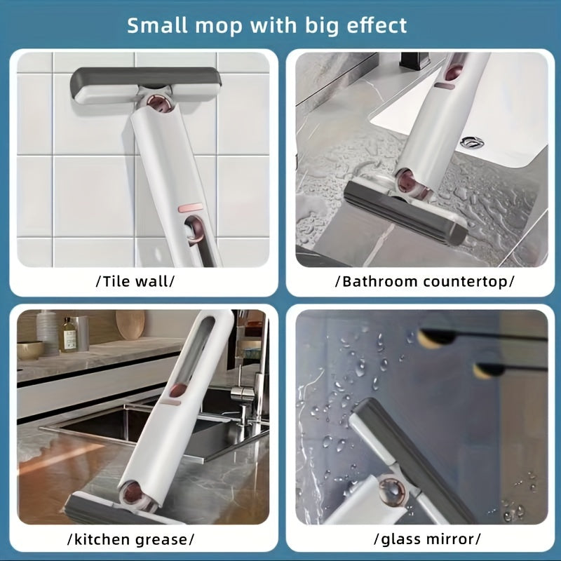 Self-Squeeze Mini Mop Hands-Free Cleaning with Strong Absorbency Multifunctional Home Cleaning