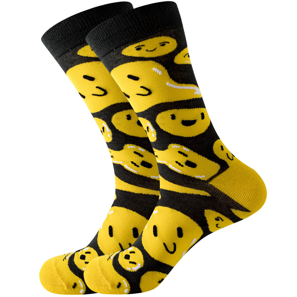 Geometric Pattern Men's Mid-Calf Length Animal Socks, Fashionable Tide