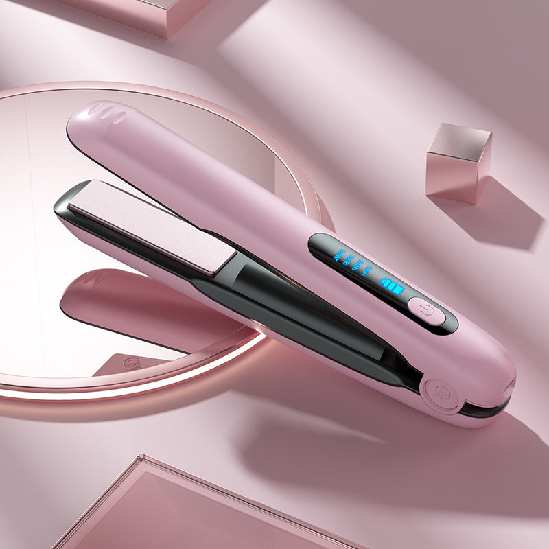 Portable 2-in-1 Wireless Hair Straightener and Curler with USB Charger Dry And Wet Uses