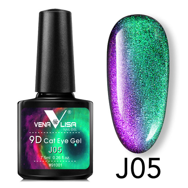 Venalisa 9D Gel Varnish Cat Eye Magic Chameleon Nail Polish - Galaxy Starry Magnetic Multicolor 5ml