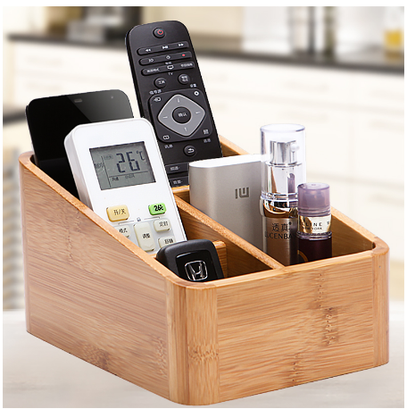 Desktop Storage Box Crafted From Mature And Aged Bamboo.