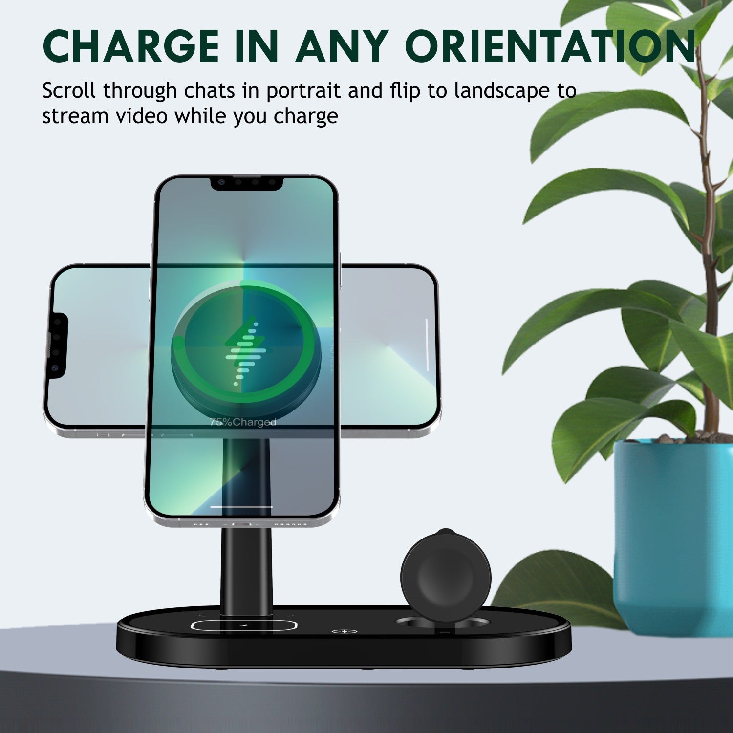 Multifunctional Desktop Phone Holder Three-in-one Magnetic Wireless Charger