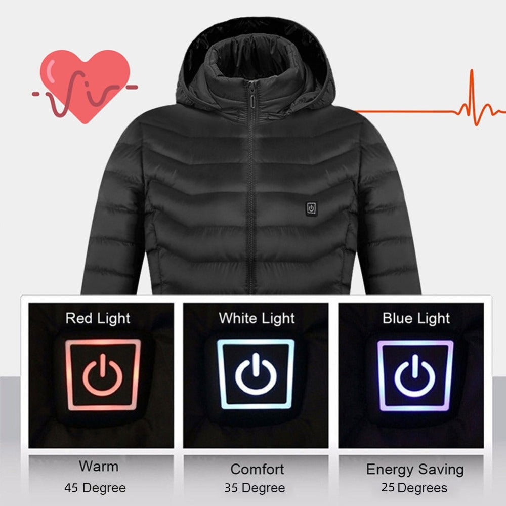 Heated USB Electric Jacket - Heating Vest for Men Cotton Thermal Clothing