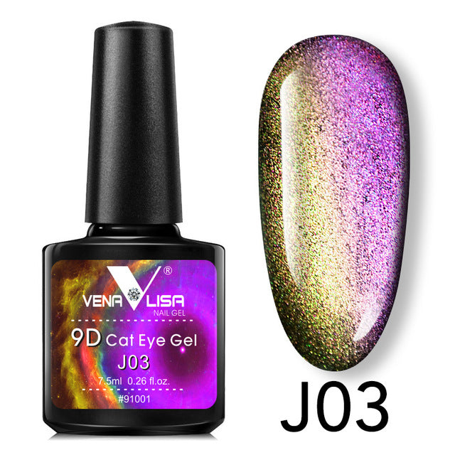 Venalisa 9D Gel Varnish Cat Eye Magic Chameleon Nail Polish - Galaxy Starry Magnetic Multicolor 5ml