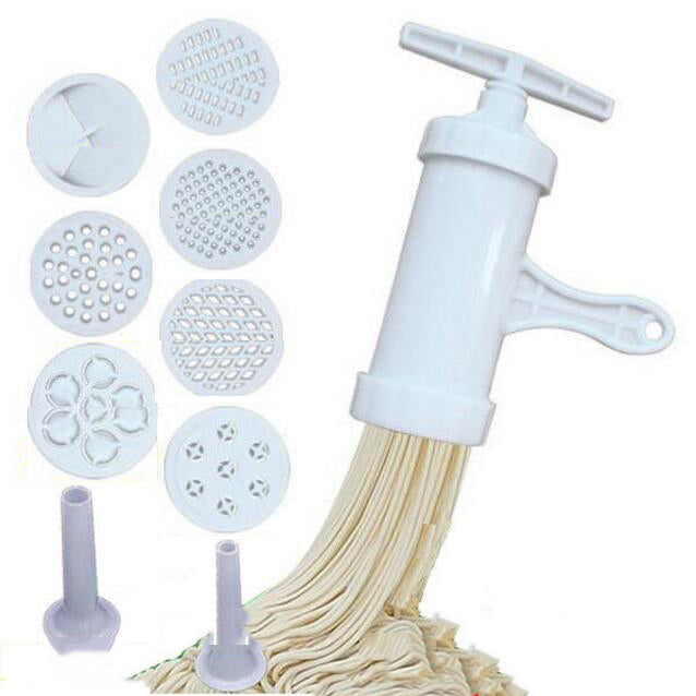 Noodle Maker With Crank Cutter And 5 Molds for Spaghetti And Other Pasta Dishes