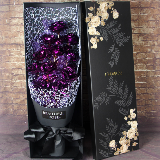 Golden Rose 24K Foil Rose Bundle for Wife/Girlfriend - Perfect Tanabata Valentine's Day Gift