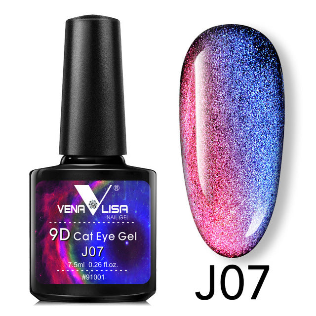 Venalisa 9D Gel Varnish Cat Eye Magic Chameleon Nail Polish - Galaxy Starry Magnetic Multicolor 5ml