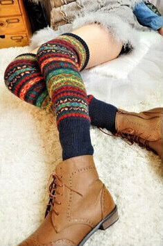 Calcetines de lana engrosados ​​bohemios de otoño e invierno