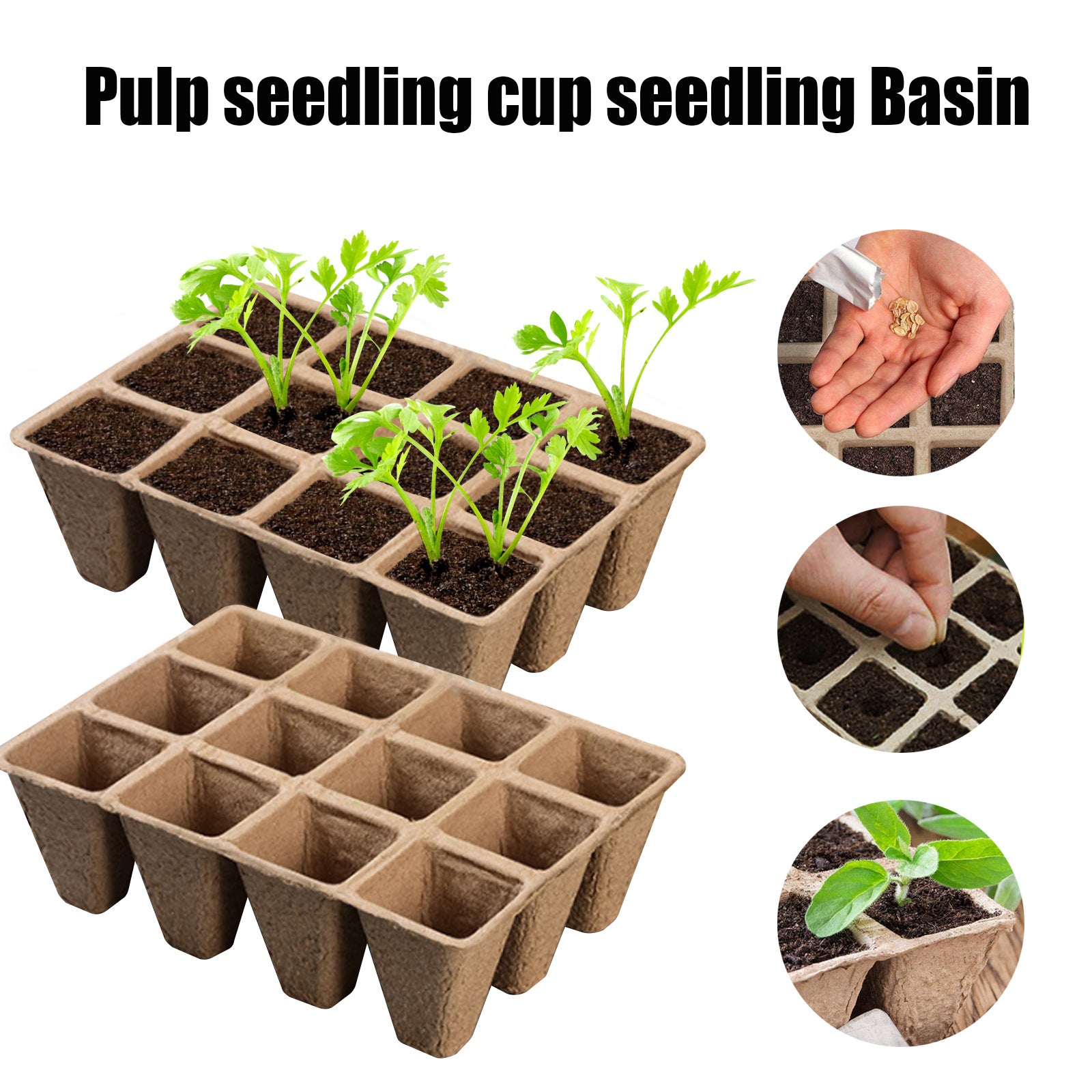 Biodegradable Eco-Friendly Pulp Seedling Nursery Pots 12-Hole