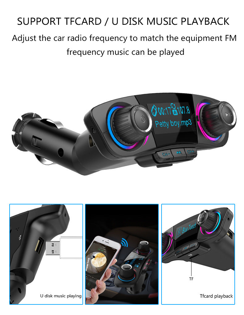 Wireless Bluetooth Car Charger FM Transmitter MP3 Player USB Radio Adapter US