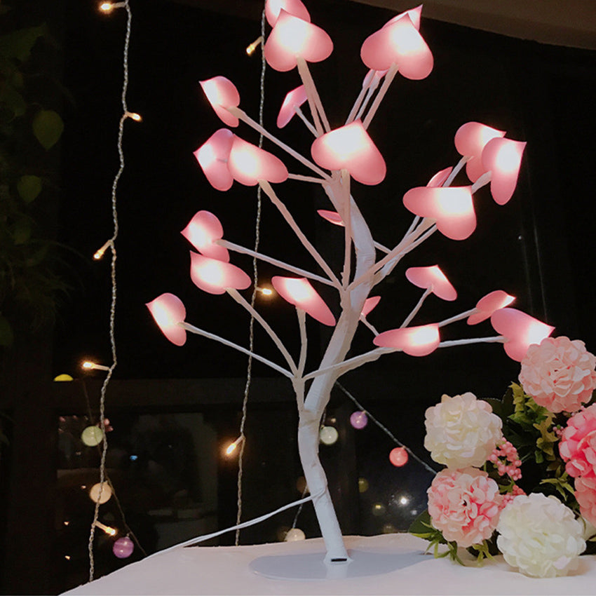 LED Night Light  Wire Garland Lamp For Home Bedroom Decor Luminary Fairy Lights Hart leaf lighting