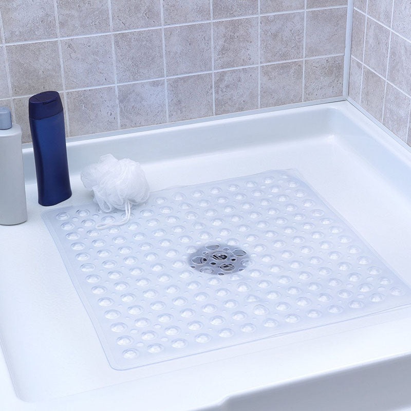 Eco-friendly Bathroom PVC Suction Cup Non-slip Mat Oversized Square