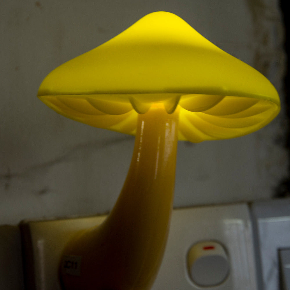 LED Night Light Mushroom Wall Lamp with Light Sensor for Home Decoration