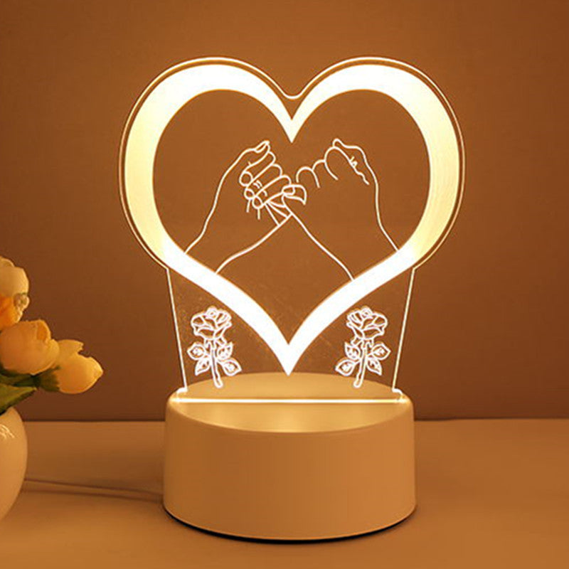 Acrylic 3D LED Neon Sign Lamp for Room Decoration and Valentine's Day Gift