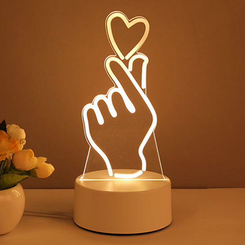 Acrylic 3D LED Neon Sign Lamp for Room Decoration and Valentine's Day Gift