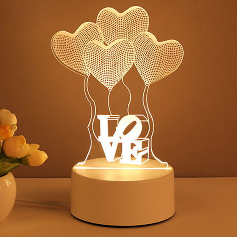 Acrylic 3D LED Neon Sign Lamp for Room Decoration and Valentine's Day Gift