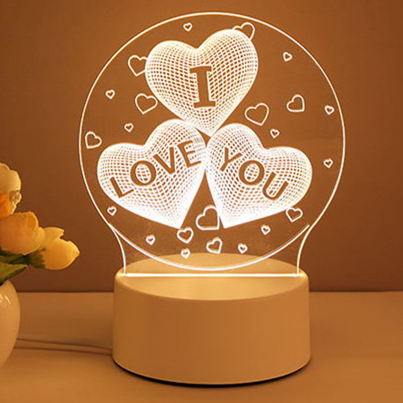 Acrylic 3D LED Neon Sign Lamp for Room Decoration and Valentine's Day Gift