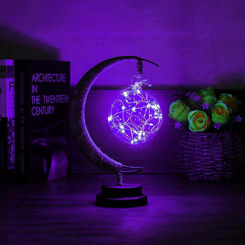 Enchanted Lunar Lamp Decorative Star Shape Light Moon Night Light Galaxy Lamp Hanging Moon USB Battery