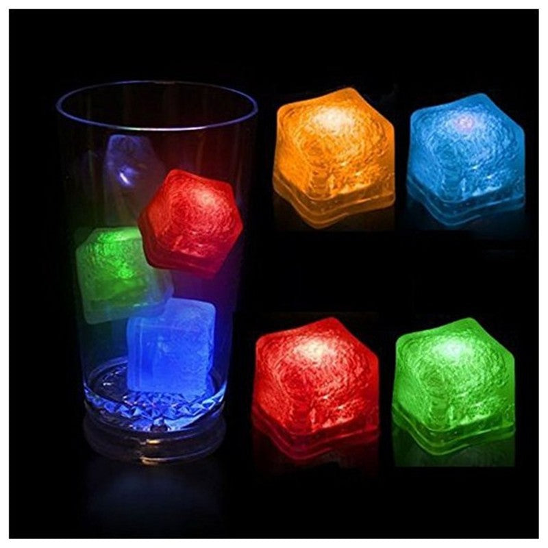 Colorful LED light illuminates ice made of food-grade materials for high-quality drinks