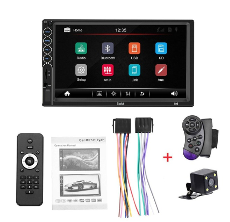 7-inch double DIN vehicle MP5 player with Android / iPhone support and USB connectivity