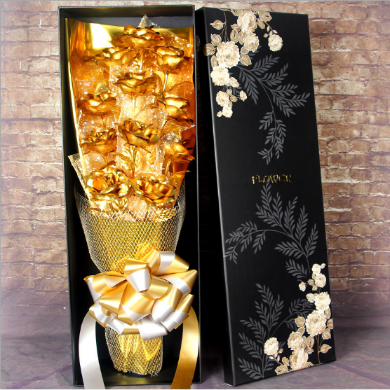 Golden Rose 24K Foil Rose Bundle for Wife/Girlfriend - Perfect Tanabata Valentine's Day Gift