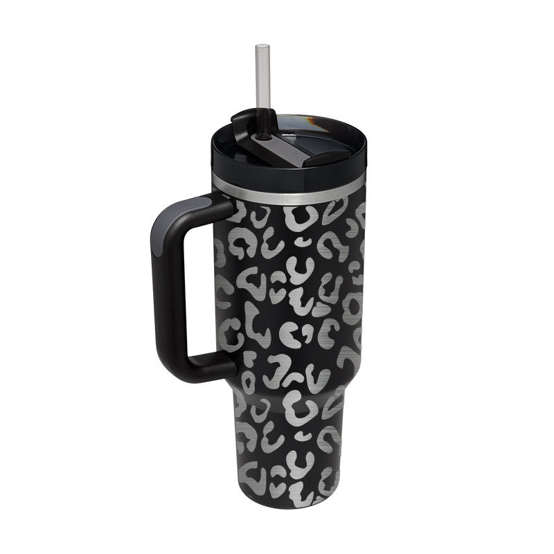 Taza térmica de regalo para el día de San Valentín, taza aislante de café de paja de 40 oz con asa, botella de agua portátil de acero inoxidable para coche, taza térmica sin BPA de viaje de gran capacidad