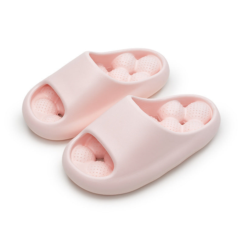 Women's Non-Slip Bathroom Slippers with Ball Massage Sole