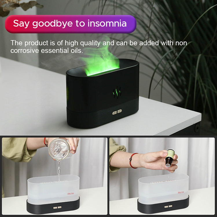 Flame USB Ultrasonic Humidifier Led RGB Colorful Essential Oil Fire Flame Aroma Diffuser