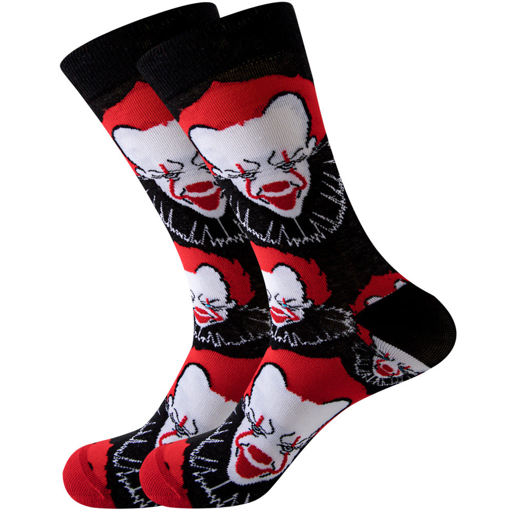 Geometric Pattern Men's Mid-Calf Length Animal Socks, Fashionable Tide