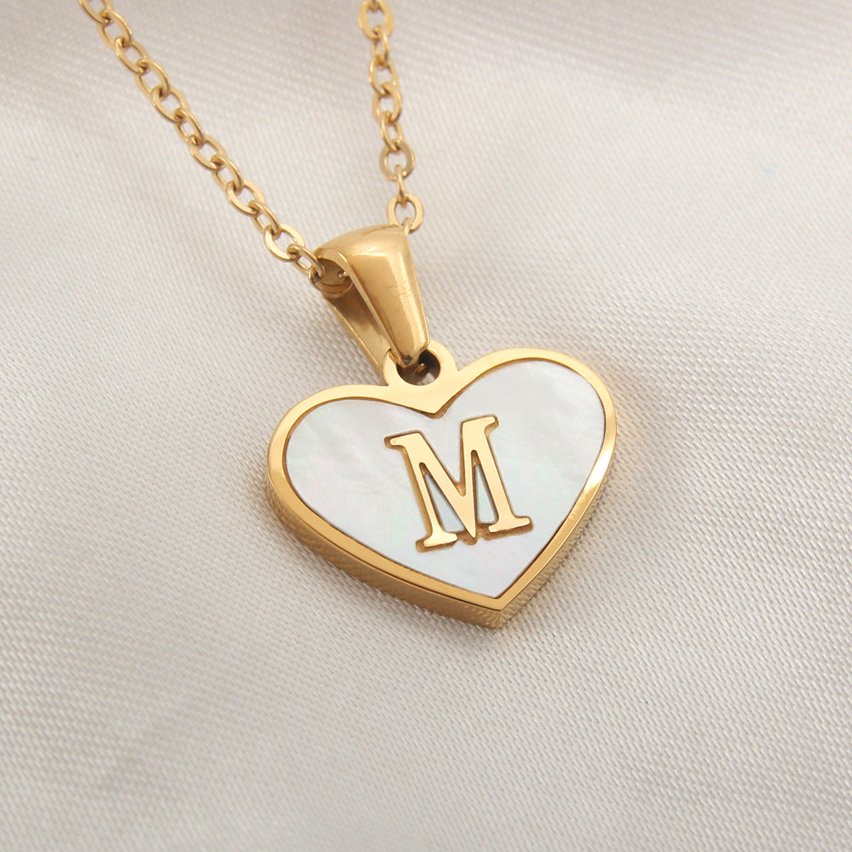 Heart-shaped Necklace with 26 Letters - White Shell Love Clavicle Chain - Perfect for Valentine's Day