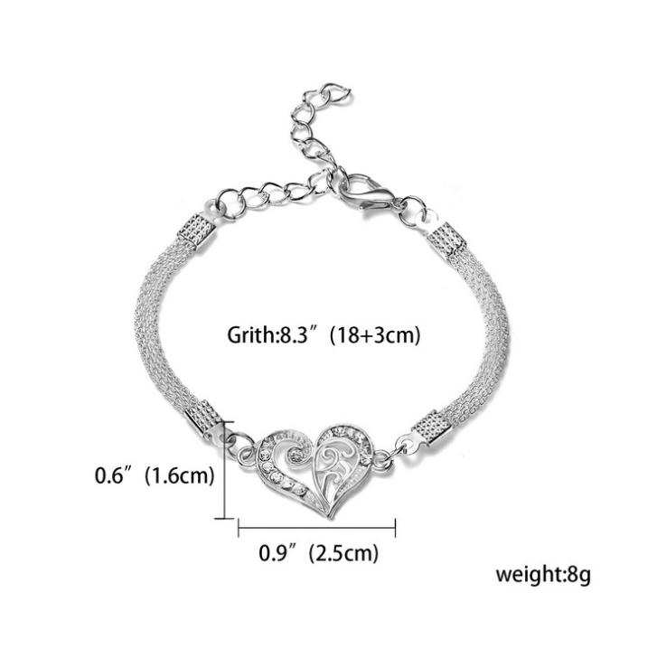 925 Silver Bracelet for Women - Fashion Bracelet for Wedding Banquet & Valentine's Day Gift