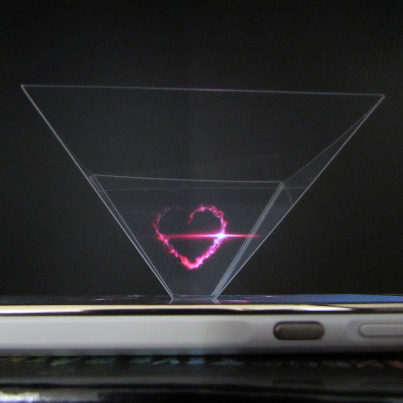 Cell phone 3D holographic projector triangle pyramid