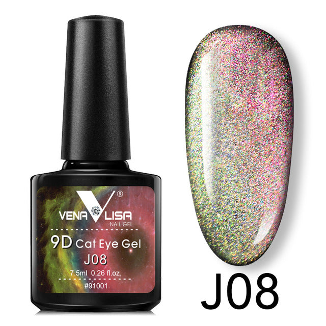 Venalisa 9D Gel Varnish Cat Eye Magic Chameleon Nail Polish - Galaxy Starry Magnetic Multicolor 5ml