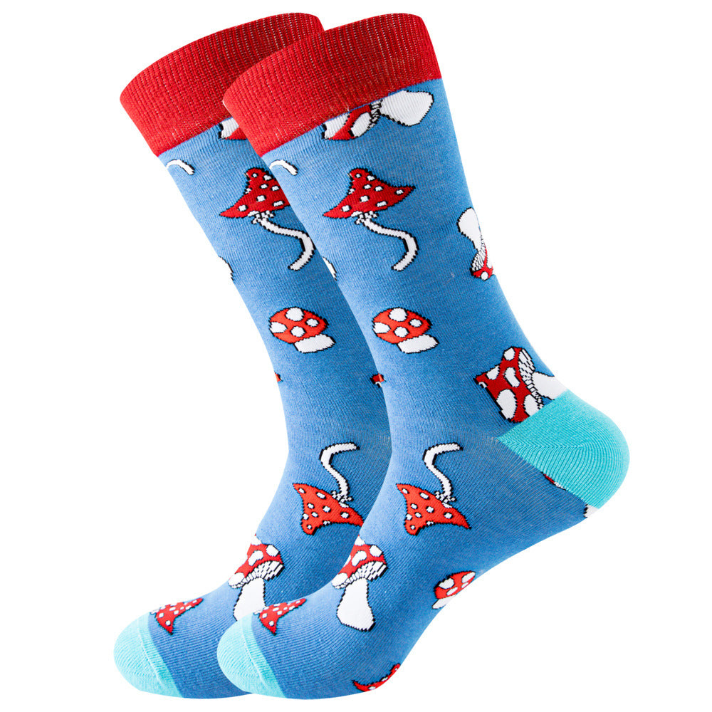 Geometric Pattern Men's Mid-Calf Length Animal Socks, Fashionable Tide