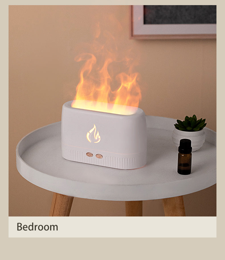 180ml Flame Humidifier Cool Mist Aroma Diffuser Silent Essential Oil Machine for Home Bedroom