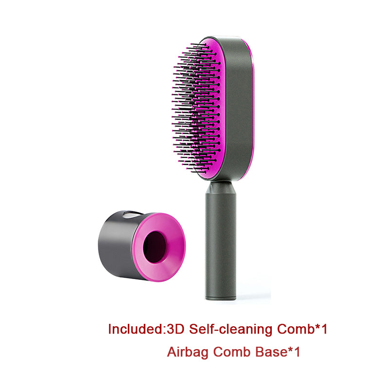 Women's Self-Cleaning Hair Brush for Hair Loss Prevention with Scalp Massage and Anti-Static Bristles