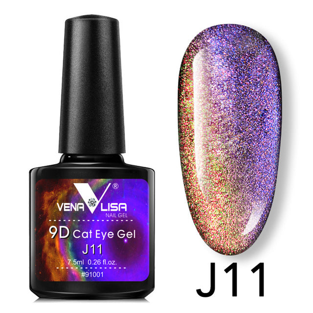 Venalisa 9D Gel Varnish Cat Eye Magic Chameleon Nail Polish - Galaxy Starry Magnetic Multicolor 5ml