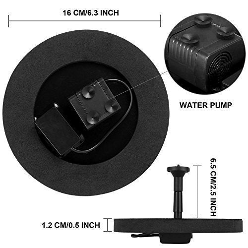 Solar Fountain  Outdoor Garden Classic Round