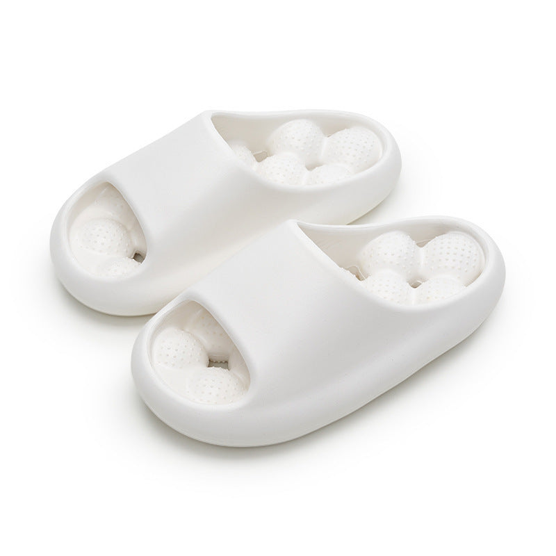 Women's Non-Slip Bathroom Slippers with Ball Massage Sole