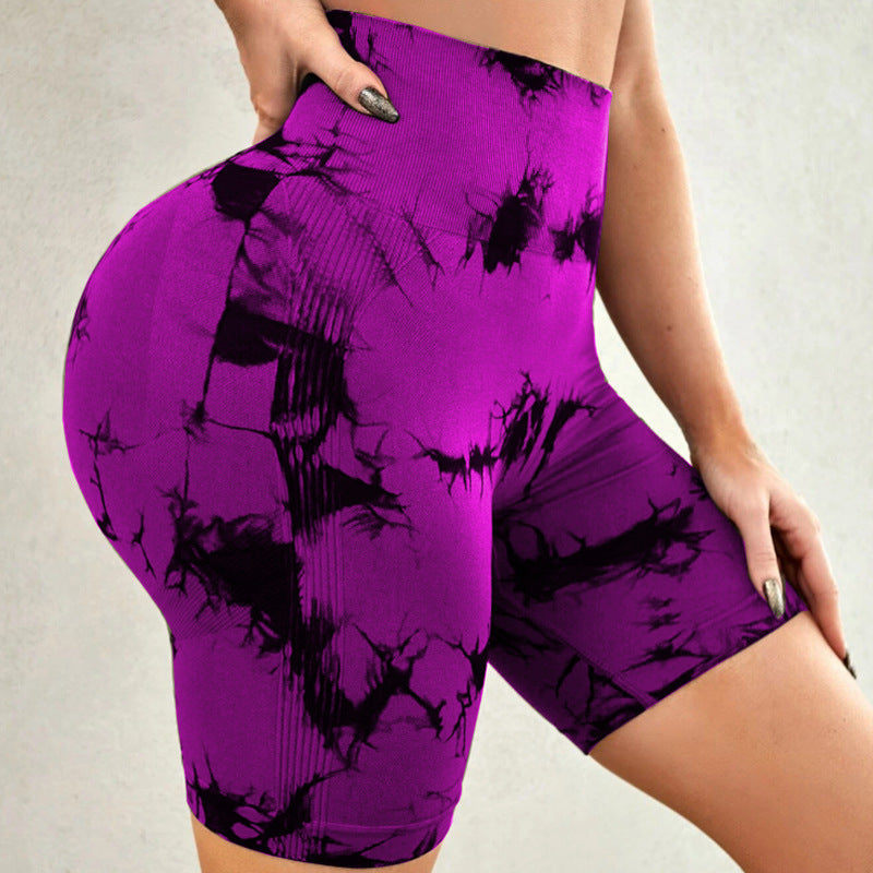 Tie-dye Yoga Pants Fitness Shorts High-waisted Leggings Women's Wear