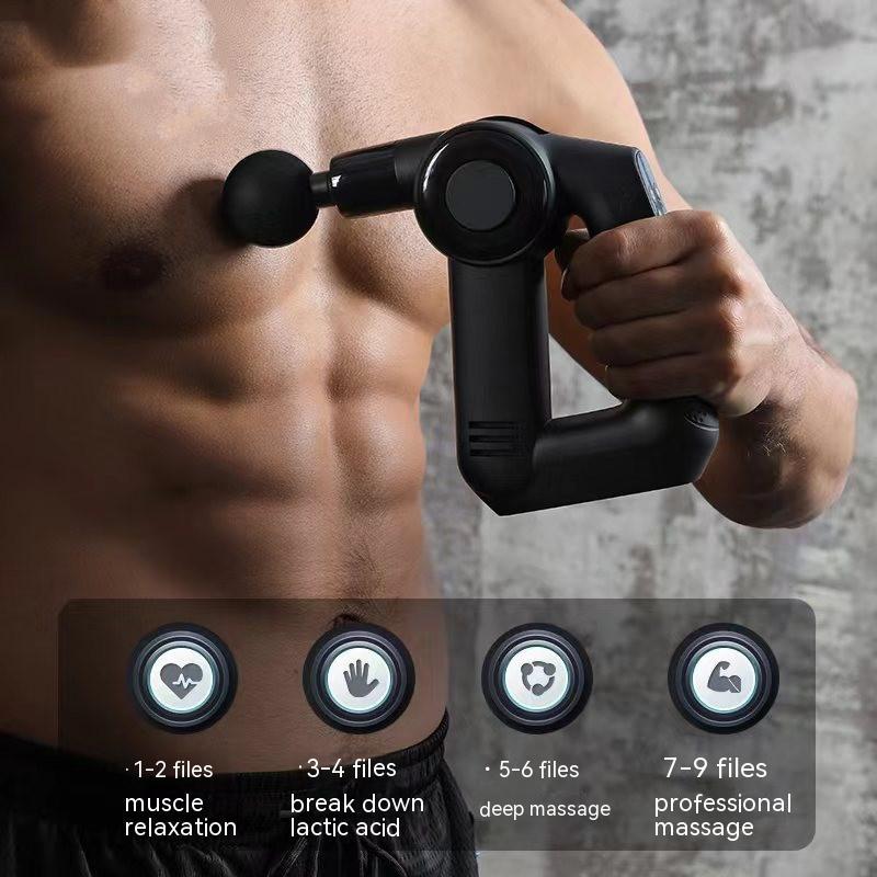 Stylish Massage Gun Muscle Relief Hot Compress LED Screen Adjustable Gears Smart Power Low-Noise Multi-Frequency Fitness Revolution