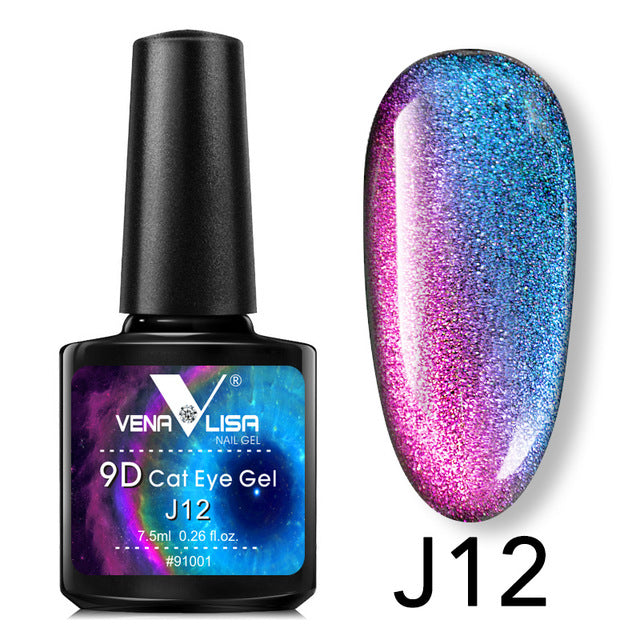 Venalisa 9D Gel Varnish Cat Eye Magic Chameleon Nail Polish - Galaxy Starry Magnetic Multicolor 5ml