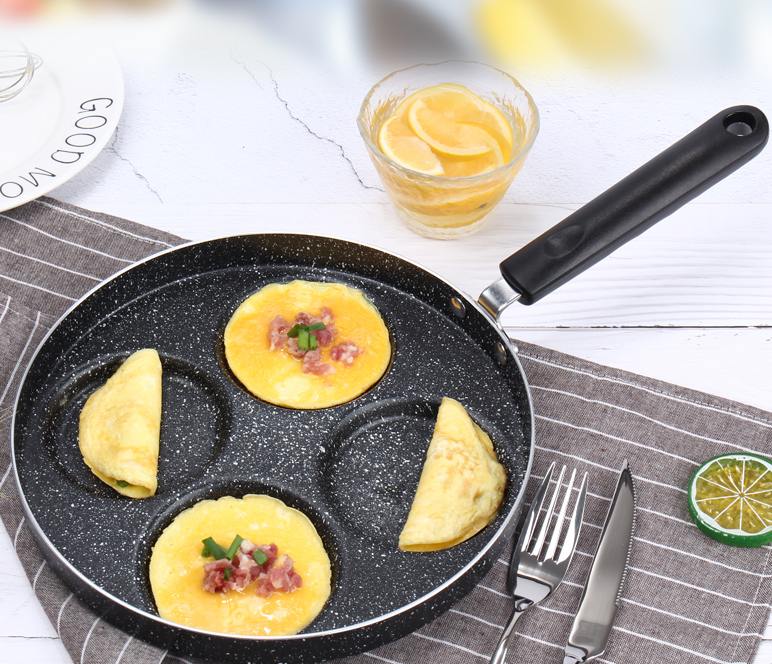 Nonstick Pancake Egg Pan with 4-Cup Capacity - Ideal for Gas Stove and Induction Cooker