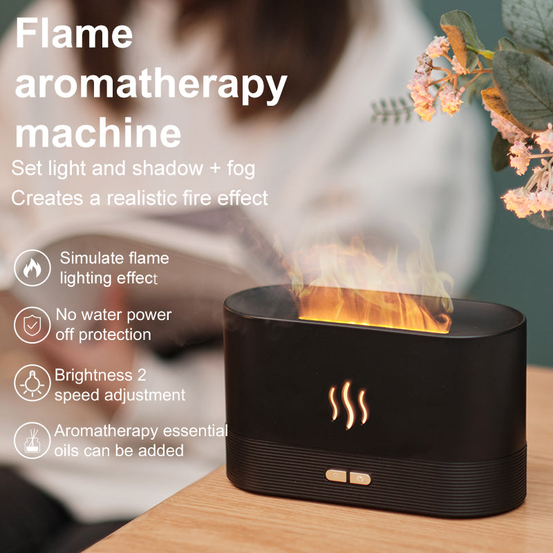 Fire Flame Humidifier Aroma Diffuser 2023 180ml Cool Mist Air Essential Oil Ultrasonic Humidifier