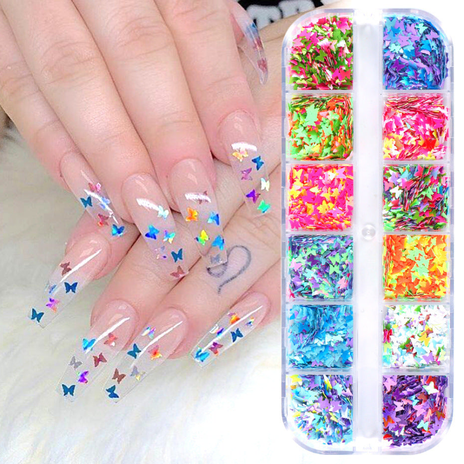 Symphony butterfly sequin nail decoration