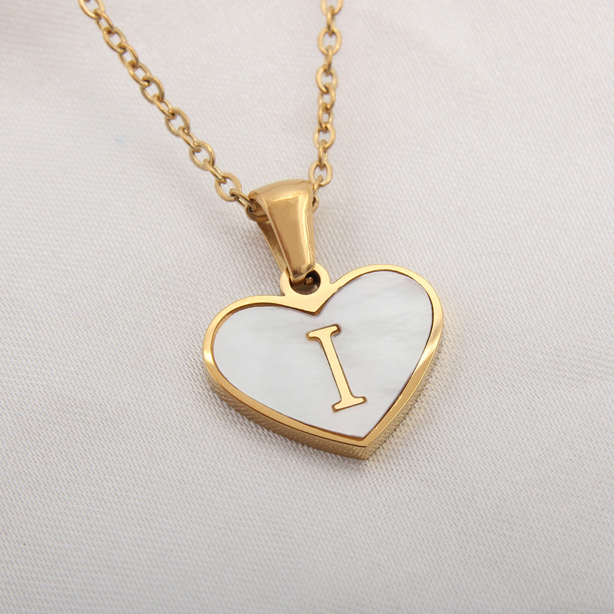 Heart-shaped Necklace with 26 Letters - White Shell Love Clavicle Chain - Perfect for Valentine's Day