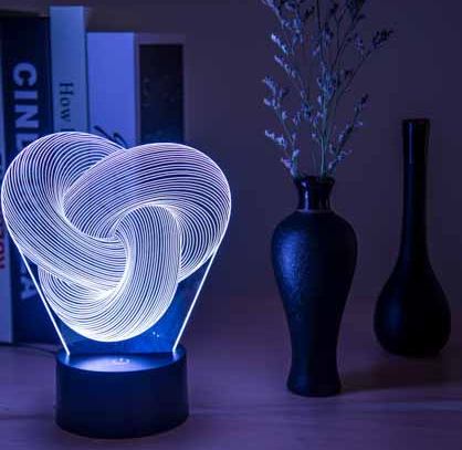 LED 3D Night Light - Touch Colorful Acrylic Table Lamp - Baby Sleeping Mood Lamp