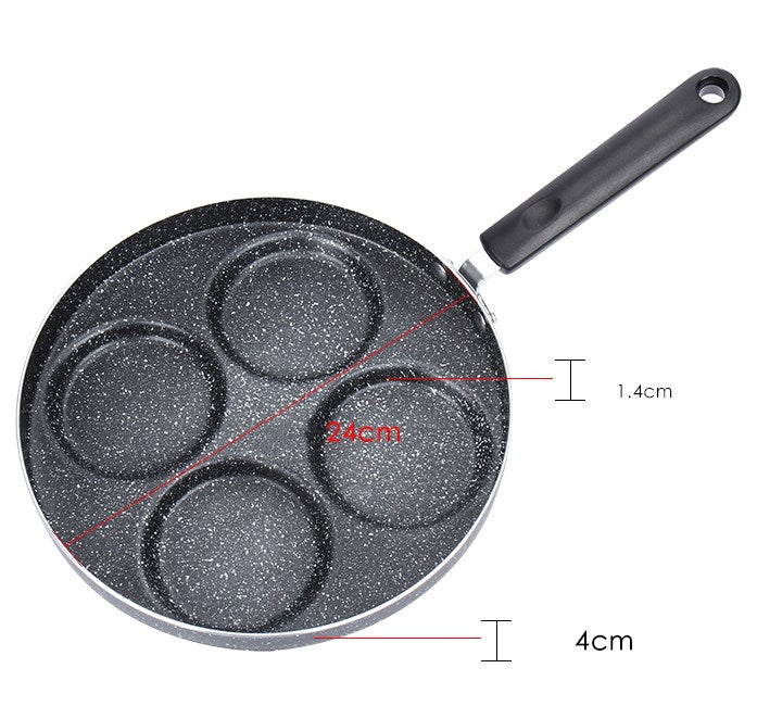 Nonstick Pancake Egg Pan with 4-Cup Capacity - Ideal for Gas Stove and Induction Cooker