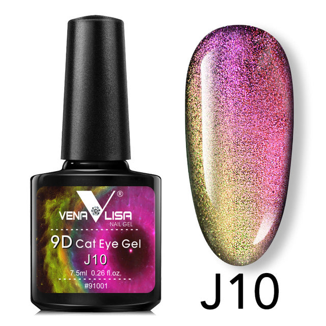 Venalisa 9D Gel Varnish Cat Eye Magic Chameleon Nail Polish - Galaxy Starry Magnetic Multicolor 5ml